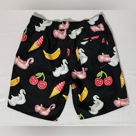 NEFF Hot Tub Board Shorts Swim Trunks Men’s Small Flamingo Fruit Black NWT - Picture 10 of 10